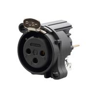 REAN RRX3F-AA-012-0 XLR Connector, Vertical, 3 Contacts, Receptacle, Panel PCB Mount, Gold Plated Contacts