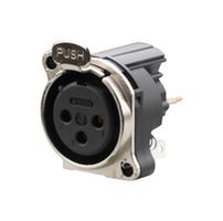 REAN RRX3F-B-012-0 XLR Connector, Vertical, 3 Contacts, Receptacle, Panel PCB Mount, Gold Plated Contacts