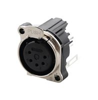REAN RRX5F-B-022-0 XLR Connector, Vertical, 5 Contacts, Receptacle, Panel PCB Mount, Gold Plated Contacts