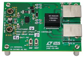 ANALOG DEVICES DC1814A-D Tarjeta Demostración, LTC4274A-4, Power Over Ethernet(POE), Controlador PSE