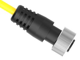 BANNER ENGINEERING QDC-515C Sensor Cable, Yellow, Mini 7/8"-16 UN Receptacle, Free End, 5 Positions, 4.57 m, 15 ft
