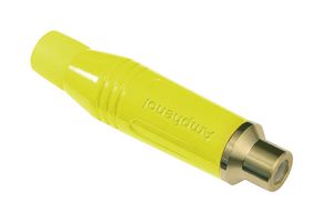 AMPHENOL AUDIO ACJR-YEL RCA (Phono) Audio / Video Connector, 2 Contacts, Jack, Gold Plated Contacts, Metal Body, Yellow