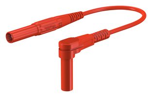 STAUBLI 66.9006-15022 Banana Test Lead, 4mm Banana Plug, Shrouded, 4mm Right Angle Banana Plug, Shrouded, 5 ft, 1.5 m