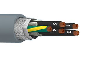 ALPHA WIRE 902005CY SL005 Multiconductor Cable, Shielded, 5 Conductor, 20 AWG, 0.507 mm², 100 ft, 30.48 m