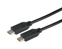 L-COM CAU2CC-05M Cable USB, Tipo C Macho a Tipo C Macho, 500 mm, 19.7 ", USB 2.0, Negro
