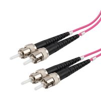 L-COM FCA-STST-DPM4P-03 Cable de Fibra Óptica, Multimodo, OM4, 2 Fibras, 50µm / 125µm, 9.8', Serie FCA-STST-DPM4P