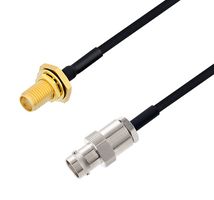 L-COM LCCA30604-FT3 RF / Coaxial Cable Assembly, 3 ft, 914.4 mm, 0.085 Hand Formable, BNC Jack, SMA Bulkhead Jack
