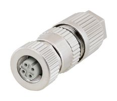 L-COM M12FT4DFS Conector para Sensor, M12, Female, 4 Contactos, IDC / IDT Hembra, Montaje en Cable Recto