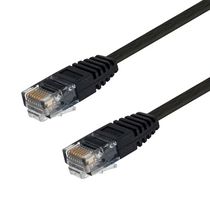 L-COM TRD695FLAT-BLK-30 Cable Ethernet, Cat6, RJ45 Macho a RJ45 Macho, UTP (par trenzado sin blindaje), Negro, 9.1 m