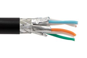 L-COM TSFC7-BLK-500F Cable de Red, Blindado, Cat7, 26 AWG, 500 ft, 152.4 m