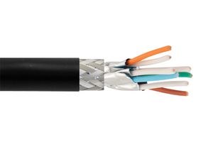L-COM TSFZC7-BLK-1000F Cable de Red, Blindado, Cat7, 26 AWG, 1000 ft, 304.8 m