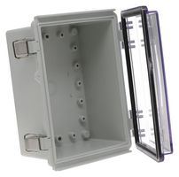 BUD INDUSTRIES PTQ-11036-C Carcasa de Plástico, Abisagrado, Multipurpose, Policarbonato, Reforzado con Fibra de Vidrio