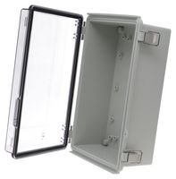 BUD INDUSTRIES PTQ-11045-C Carcasa de Plástico, Abisagrado, Multipurpose, Policarbonato, Reforzado con Fibra de Vidrio