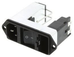 SCHURTER CD34.1101.151 Módulo de entrada energía IEC filtrado, IEC C14, Propósito General, 4 A, 250 VAC, 2-Pole Switch