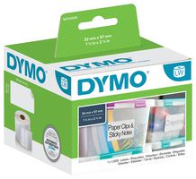 DYMO 11354 Label, Thermal Transfer Printable, 32 mm, 57 mm, Paper, White