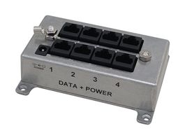 L-COM BT-CAT5-P4J Supresor de Picos de Voltaje, Protector contra sobrevoltajes POE, 4 Puertos, 1 A, Panel