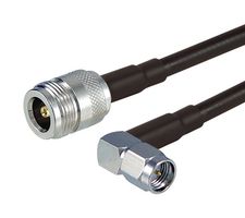 L-COM CA-SMRNFA002 Cable RF / Coaxial ensamblado, 2 ft, 609.6 mm, CA-195, N Type Jack, SMA Macho de Ángulo Recto
