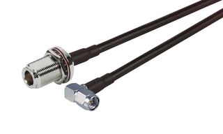 L-COM CA-SMRNFBA002 Cable RF / Coaxial ensamblado, 2 ft, 609.6 mm, CA-195R, SMA Macho de Ángulo Recto