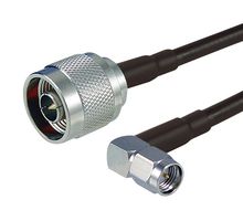 L-COM CA-SMRNMA004 Cable RF / Coaxial ensamblado, 4 ft, 1.2 m, CA-195R, N Type Plug, SMA Macho de Ángulo Recto