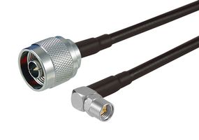 L-COM CA-SSMNMA002 Cable RF / Coaxial ensamblado, 2 ft, 609.6 mm, CA-195, SMA Macho de Ángulo Recto, Tipo N Macho