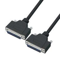 L-COM CSMNB25MM-50 Computer Cable, D Sub 25 Position Plug, D Sub 25 Position Plug, 50 ft, 15.2 m, Black