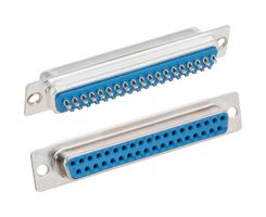 L-COM SD37S D Sub Connector, Standard, Receptacle, 37 Contacts, DC, Solder Cup