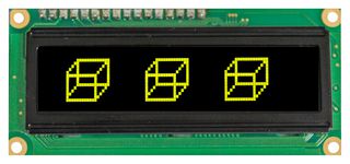VISHAY O100H016ALPP5N0000 Graphic OLED, 100 x 16 Pixels, Yellow on Black, 5V, Parallel, SPI, 80mm x 36mm, -40 °C