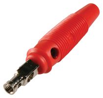 HIRSCHMANN TEST AND MEASUREMENT 930727101 Banana Test Connector, 4mm, Plug, Cable Mount, 30 A, 60 VDC, Nickel Plated Contacts, Red