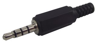 MULTICOMP PRO PSG01490 Phone Audio Connector, 4 Contacts, Plug, 3.5 mm, Cable Mount, Metal Body