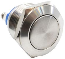 E-SWITCH PV1F640BB Vandal Resistant Switch, PV1 Series, 0.75 ", SPST-NO-DM, Off-(On), Round Flat, Natural