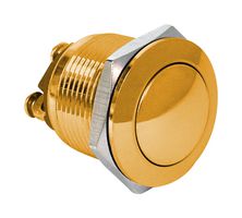 E-SWITCH PV1S640GG Vandal Resistant Switch, SPST, Gold, PV1 Series, Off-(On), Screw