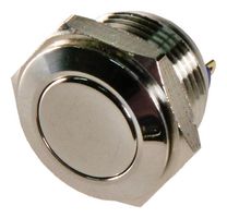 E-SWITCH PV2F240SS Vandal Resistant Switch, IP65, PV2 Series, 16 mm, SPST-NO DM, Off-(On), Round Flat, Natural