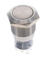 E-SWITCH PV4F2G0SS Vandal Resistant Switch, PV4 Series, 0.75 ", DPDT, On-On, Round Flat, Natural