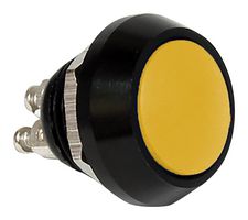 E-SWITCH PV5S64016 Vandal Resistant Switch, PV5 Series, 12 mm, SPST-NO DM, Off-(On), Round Domed, Yellow
