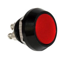E-SWITCH PV5S64019G Vandal Resistant Switch, PV5 Series, 12 mm, SPST-NO DM, Off-(On), Round Domed, Red