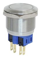 E-SWITCH PV7F2Y0SS Vandal Resistant Switch, Stainless Steel Actuator Finish, PV7 Series, 22 mm, SPDT-DB