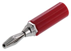 L-COM BC030R Conector Banana para Pruebas, Macho, Montaje de cable, Contactos con Recubrimiento de Níquel