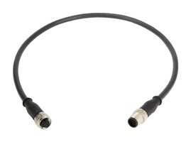 HARTING 21348485C78100 Cable de Sensor, Codigo A, Negro, M12 Macho, M12 Hembra, 12 Contactos, 10 m, 32.8 ft