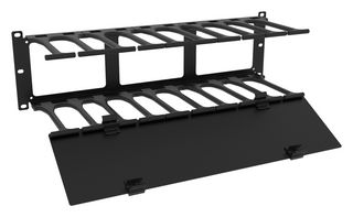 HAMMOND RB-HFMD3 Cable Organizer, Horizontal, Steel/Blk, 3U, Finger Cable Manager, Hammond Racks, RB-HFM Series