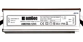 AIMTEC AMER60-12V Driver LED, ITE, 60 W, 12 V, 5 A, Corriente Constante, 90 V