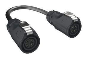 AMPHENOL COMMUNICATIONS SOLUTIONS MRDBN04CBPC00 Circular Cable Assembly, IP67, Socket, Circular Plug to Circular Plug, 4 Positions, 9.8 ft, 3 m