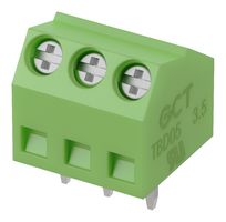 GCT TBD05-02-1-G-G Wire-To-Board Terminal Block, 3.5 mm, 2 Positions, 30 AWG, 16 AWG, Screw