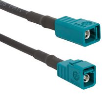 AMPHENOL RF 095FJZFJZSGM500 Cable RF / Coaxial ensamblado, Código Z, Azul Agua, 16.4 ft, 5 m, RG58, FAKRA Jack, FAKRA Jack