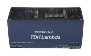 TDK-LAMBDA DPP960-24-3 AC/DC DIN Rail Power Supply (PSU), 1 Output, 960 W, 24 VDC, 40 A