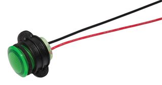 VCC / VISUAL COMMUNICATIONS COMPANY CNX714C500FVW LED Panel Mount Indicator, FlexVolt™, Green, 28 VDC, 14 mm, 1.4 cd, IP67, NEMA 6P