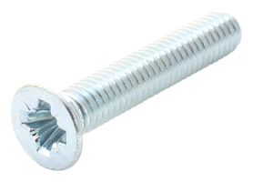 TR FASTENINGS M3.520KRSTMCZ100- Tornillo, DIN 965, M3.5, 20 mm, Steel, Bright Zinc, Pozidriv con Cabeza Avellanada / Plana