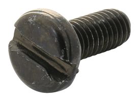 TR FASTENINGS M36PSSTMCB100- Tornillo, DIN 85, M3, 6 mm, Steel, Black Zinc, Ranurada con Cabeza Alomada