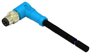 TE CONNECTIVITY T4061210004-003 Cable de Sensor, Blindado, 90° M8 Macho, Extremo Libre, 4 Contactos, 1.5 m, 4.9 ft, T406 Series