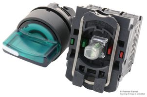 SCHNEIDER ELECTRIC XB5AD25 Interruptor Selector, 2 Posiciones, 120 V, 6 A, Abrazadera Atornillable, Harmony XB5 Series
