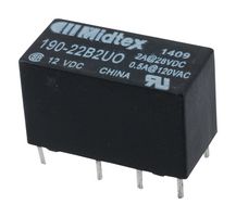 CORCOM - TE CONNECTIVITY 190-22B2U0 Relevador de Señal, 12 VDC, DPDT, 2 A, Serie 190, Agujero Pasante